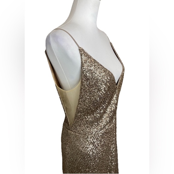 Jenny Yoo Metallic Gold Prom Dress - Picture 5 of 13